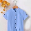 Boys Solid Casual Light Blue Shirt
